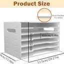 Construction Paper Organizer 12x18 ,6 Tier Desk File with Adjustable Shelves,White Scrapbook Storage Shelf for Sizes 20.3" X 13.4" X 12.6",Desktop File Organizer for Home Office School