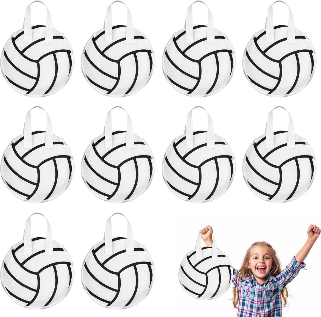KERINGO 16 PCS Volleyball Party Favor Bags Ball Themed Goodie Candy Snacks Bag Volleyball Gift Bags Non Woven Gift Bags for Kids Adults Sport Party Supplies