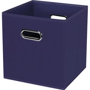 Black Foldable Storage Cubes Bins , Fabric Storage Box Cubes Organizer Baskets with Dual Handles for Home Organizer (Navy Blue) (1 Pack)