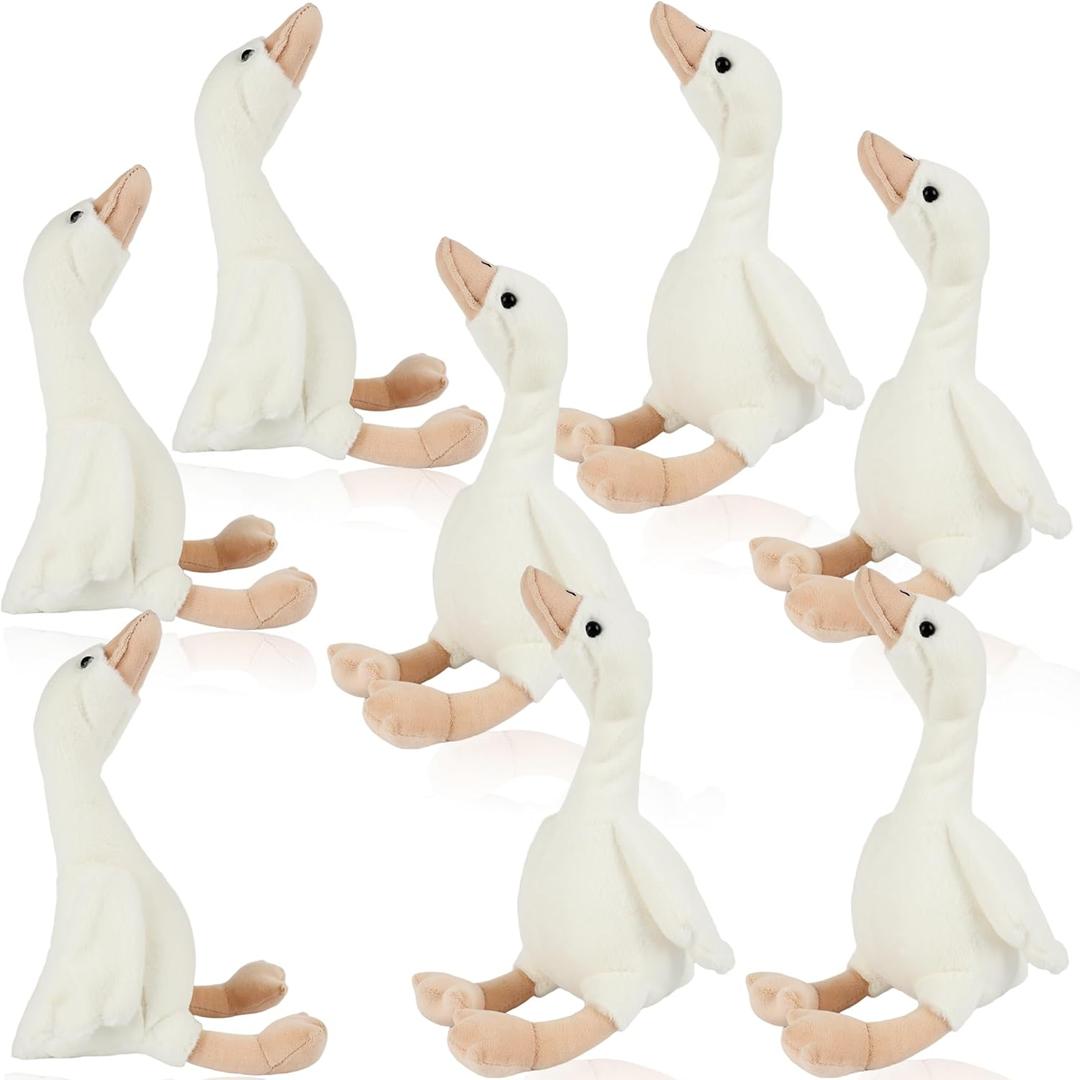 8 Pack 15.7 Inch Soft Swan Stuffed Animal Toy Smooth Plush Goose Toy Long Goose Neck Swan Hugging Pillow Goose for Party Gifts