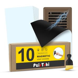 Strong Magnetic Vent Covers 10 Piece - PVC Magnetic Material, Easy to Cut 5.5inch. x 12inch. Flexible Vent Covers for Residential HVAC, Ceiling Floor and RV
