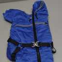 BRKURLEG Blue Dog Winter Coat, Cozy Winter Dog Jackets, Small Dogs Coat with Harness, Onesie Body Warm Puppy Christmas Jacket, Pet Reflective Cold Weather Jackets, Puppy Four-Legged Puffer Coats, M