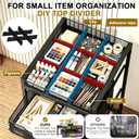 Rolling Utility Cart with 3 Drawers, Craft Organizer and Storage with DIY Divider, Lockable Wheels, Multi-Functional Storage for Art Supplies, Store for Brushes & Paints & Small Parts(Patent Pending), Black, 14.96"D x 13.37"W x 25.2"H