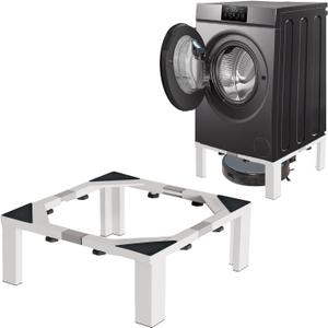 1200LB Heavy-Duty Stainless Steel Laundry Pedestal | Universal Riser for Front Load Washer & Dryer | Anti-Vibration Design, Tool-Free Install(White)