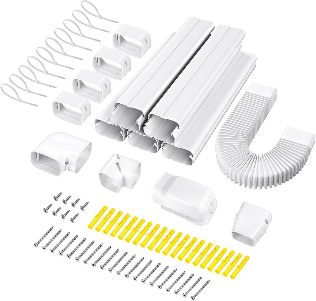Mini Split Line Set Cover: 4 W 10 Ft Decorative PVC LineSet Cover for Mini Split Air Conditioner, HVAC, Central AC & Heat Pump Systems, Perfect for Outside Use