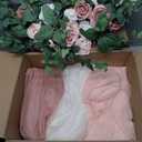 Ting's time Arch Flowers with Drapes Kit (Set of 5)-2Pcs Artificial Floral Swag Arrangement 3Pcs Draping Fabric for Wedding Floral Party Outdoor Decor (Dusty Rose)