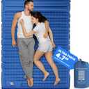 Double Sleeping Pad, 4.7 Ultra-Thick Camping Mattress 2 Person for Backpacking, Hiking(Blue) (Full)