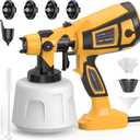 Paint Sprayer 1000W High Power Electric Spray Paint Gun with Adjustable Spray Width Knob, 1400ML Container, 4 Nozzles & 3 Patterns, Easy to Clean for Furniture Cabinets House Painting