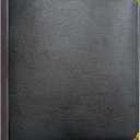 Vintage Leather 3 Ring Binder, 1 Inch D Ring, Holds 8.5" x 11" Paper Letter Size, Brass Corner Protectors, Faux Leather Cover, Professional Office & School Binder (1 Pack, Black, 1 Inch)