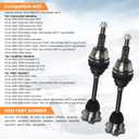 2PCS CV Axle Shaft for Chevrolet Silverado Suburban Avalanche 1500 Tahoe Cadillac Escalade ESV EXT GMC Sierra Yukon XL K1500 K2500(4WD 6-Lug), Front Left Right CV Driveshaft Assembly 66-1009 601009
