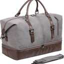 Weekender Overnight Bag Carry On Bag Travel Bag with Shoe Pouch (Color, Grey)