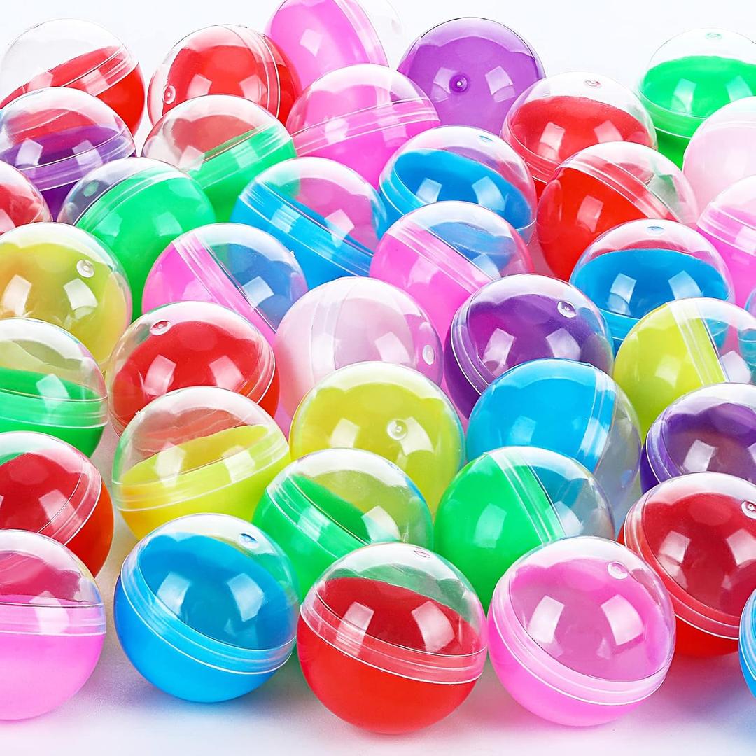 Sosation 150 Pcs 1.1 Inch Gumball Vending Machine Capsules Empty Round Plastic Containers for Prizes Party Favors (Stylish Color)