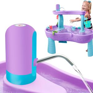 Water Table Pump, Battery Powered Water Pump for Kids 3 Hours Non-Stop Fun Summer Outdoor Water Play Table Accessories for Step2 Water Table Toys for Kids Toddlers Purple