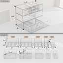 Desk Organizer Set, Clear Stackable Dustproof Storage Boxes for Desktop, Office, DIY Craft & Vertical Space Saving, Perfect for Makeup, Stationery, Jewelry Organization (10 Drawer)