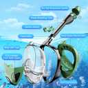 Full Face Snorkel Mask for Adults Teen, Snorkeling Gear with Detachable Camera Mount, Panoramic 180 View, Anti-Fog Anti-Leak Snorkling Set for Man and Women