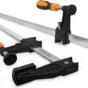 WEN 10236F2 Quick-Adjust 36-Inch Steel Bar Clamps with 2.5-Inch Throat and Micro-Adjustment Handle, Two Pack , Multicolor