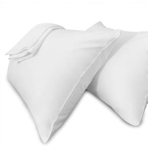 Precoco White Pillow Cases Standard Size-100% Cotton Pillowcase Covers with Zipper Hidden, Breathable & Ultra Soft/Pillow Covers for Easy Care, Set of 2