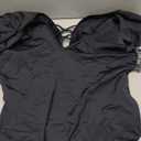 Blooming Jelly Women's Plus Size One Piece Swimsuit Tummy Control Bathing Suit Crisscross V Neck Sexy Swimwear (4X-Large, Black)