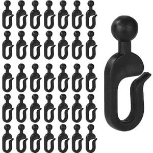 36pcs Plastic Hooks for Gazebo Curtains, Black Gazebo Hooks Multi-Purpose Curtain Track Accessories for Home Outdoor Pergolas Patio Canopy