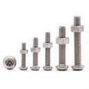 2 x M6-1.0 x 25mm Button Torx Drive Head Machine Screws with Stainless Steel Hex Nuts, Torx with Pin Tamper Resistant Security Screws, 304 Stainless Steel 18/8, 20 Sets