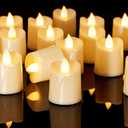 Homemory 48Pack Flameless Flickering Led Votive Tealight Candles,200+Hour Lasting Battery Operated Candles,Soft White for Valentine's Day,Wedding,Proposal Anniversary (Ivory Base,Battery Included)