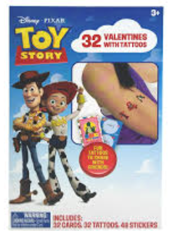 Disney · Pixar Toy Story Valentine Cards with Tattoos, 32 ct 
 2 Pack
