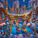 Ceaco - Disney - Dowdle - Mickey and Friends - Skating in Central Park - 1500 Piece Jigsaw Puzzle