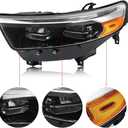 Black LED Headlight Assembly Compatible With 2020-2024 Ford Explorer XLT/Limited non-Adaptive Full LED w/DRL Headlights OE Style Headlamp Left Driver Side MB5Z13008AU FO2502399