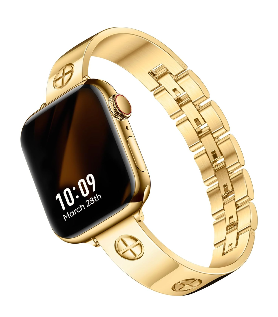 Missair Compatible with Apple Watch Band 38mm 40mm 41mm 42mm 44mm 45mm 46mm 49mm, Stainless Steel Metal Strap Women Dressy Bracelet Wristband for iWatch Series 10 9 8 7 6 5 4 3 2 1 SE Ultra