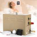Steam Shower Generator Kit 6KW for Bath Sauna SPA, Aromatherapy Steam Head, Self-draining System, LED Controller, 212CBFT/6mSpace, 17.8x7.9x12.6inch