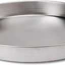 Everflow AWHP24 Aluminum Water Heater Drain Pan with 1 in. - 1-1/2 in. PVC Fitting, 24 in. Diameter Chrome