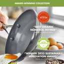 GreenPan Valencia Pro Ceramic Nonstick 8" 9.5" & 11" Fry Pan Skillet Set, Hard Anodized PFAS-Free, Induction Ready, Compatible on All Cooktops, Dishwasher Safe, Oven Safe to 600F, Gray