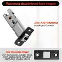 Square Door Hardware - Sliding Pocket Door Lock with Key, Flush Latch for Bed/Bath, Matte Black, 2-3/8" Backset