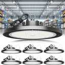ELEKICO Super Bright 250w UFO LED High Bay Light 35000lm with Plug 5ft Cable (Eqv.1000w Mh/ Hps/ Hid), 5000k High Bay Led Shop Lights Garage Lighting for Garage Factory Workshop Warehouse Barn -6pack