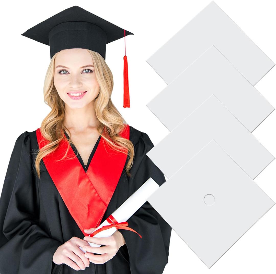 4 Pcs Sublimation Blanks for Graduation Cap Grad Decorations Premium Metal Lightweight Grad Cap Blanks Graduation 2026 Gifts Accessories 9.1" x 9.1"