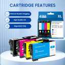Remanufactured 232XL Ink Cartridges Combo Pack Replacement for 232XL T232 T232XL Ink Cartridge for WF-2930 WF-2950 XP-4200 XP-4205 Printer Ink 4-Pack (Black Cyan Magenta Yellow)