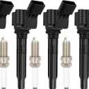ECCPP UF765 4 ignition coils with 4 iridium Spark Plugs A4 Q5 2014-2020 l4 2.0L 1.8L UF765