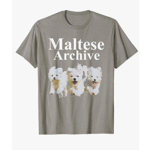 Dog Maltese Archive Funny Dog Lover T-Shirt for Men Women, Size L