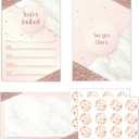 Decor365 12 Set Glitter Rose Gold Party Invitations Neutral Card with Envelops and Stickers Girls Birhtday Invites Wedding Invitates Sweet 16 Bridal Shower Anniversary Baby Shower Party Supplies