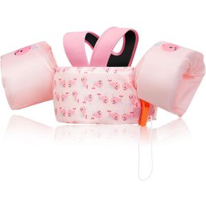 MoKo Swim Arm Band for Kids 20-30-50 lbs, Clearance Cute Cartoon Toddler Swim Vest, Swimming Water Wings Pool Floaties Sleeve for Children Learn to Swim (Pink & Baby Whale)