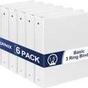 1.5-Inch 3-Ring Binder with Pockets, 1-1/2 Premium View Binders with Three Ring Binders Holds up to 325 Sheets US Letter Size, Bulk Pack of 3, Perfect for Home, Office, and School (1.5-inch) White