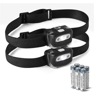 Amazon Basics Outdoor and Camping Essentials headlamps, 2-Pack, Black