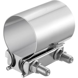 EVIL ENERGY 2.25 Inch Exhaust Clamp, 2 1/4" Butt Joint Band Clamp Sleeve Coupler Stainless Steel for Pipes, Mufflers, Catalytic Converters 2Pcs