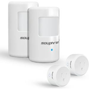 Plug-in Wireless Motion Activated Light Control, No Wiring, Adjustable Detection Range, Always-on Timer and Light Sensor, Motion Detector and Plug Set, 2 Pack