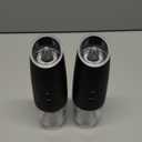 CIRCLE JOY Rechargeable Electric Salt and Pepper Grinder Set Gravity Salt and Pepper Mills Set with LED Light, No Battery Needed, Adjustable Coarseness, Washable 135ml Container, Black