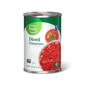 Amazon Fresh, Diced Canned Tomatoes In Tomato Juice, 14.5 Oz (BBD 09/01/2027)