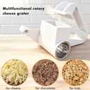 Rotary Cheese Grater, Handheld Cheese Grater with Fine & Coarse Drums for Cheese Nuts Chocolates and More, Stainless Steel & ABS, Dishwasher Safe, Includes Extra Handle