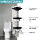 Universal Toilet Tank to Bowl Gasket Kit,Heavy Duty Toilet Bolts,2 Kind Gasket and 4 Pieces 5/16 * 3.15 Inch Toilet Tank Bolts,Fits Most 2-Inch and 3-Inch Leak Resistance Toilet Flush Valve Opening