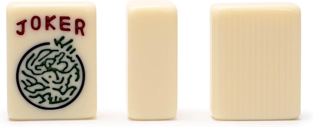 Yellow Mountain Imports American Mahjong Tiles, Ivory Stripes - 166 Melamine Pieces with Chinese Characters, Western Letters & Numerals, Tiles-Only Set