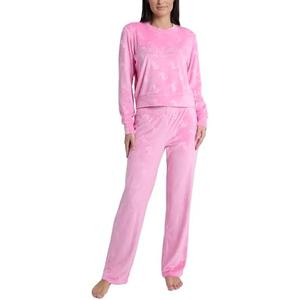 Juicy Couture Women's 2 Piece Velvet Fleece Long Sleeve Pullover Top and Pants Lounge Sleepwear Set, Small